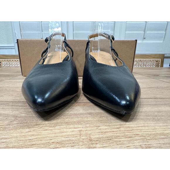 Madewell Women's The Debbie Slingback Pump Heel Black Leather Size 8 NWOB Office - Picture 7 of 15